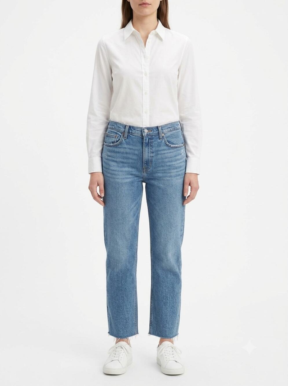 Abercrombie & Fitch Ankle Straight Jeans Women's 32 Blue Denim Ultra High-Rise